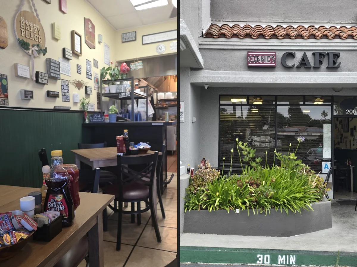 Freshly served breakfast with coffee and a homey setting.